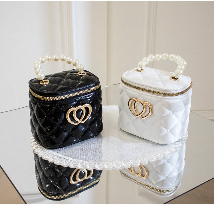 Túi mini thời trang, túi thạch lingge bucket mới 2023, túi nhỏ trang trí hình trái tim đôi, túi đeo chéo nữ một bên vai