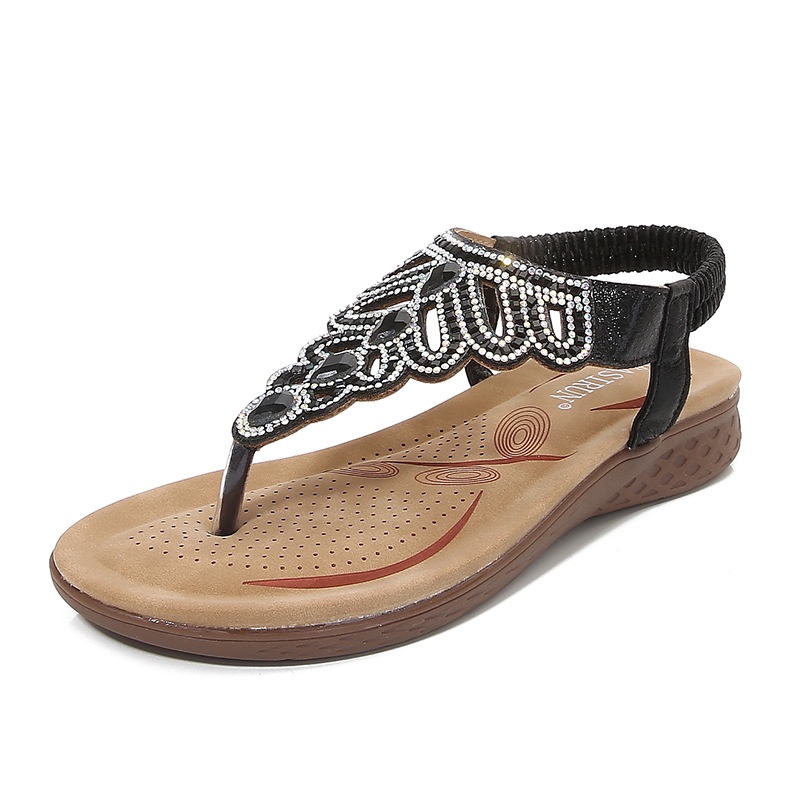 Giày Sandal Hở Ngón Đế Dày Đính Đá Thời Trang Mùa Hè Mới Cho Nữ