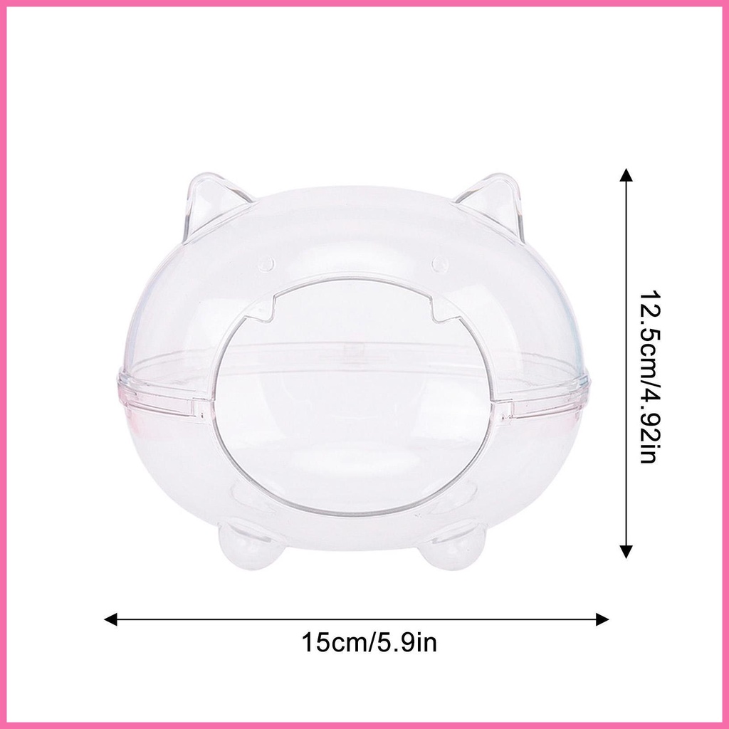 Hamster sand bath container bath container anti-splash chống rò rỉ phụ kiện hamster trong suốt phim hoạt hình dễ thương naivn