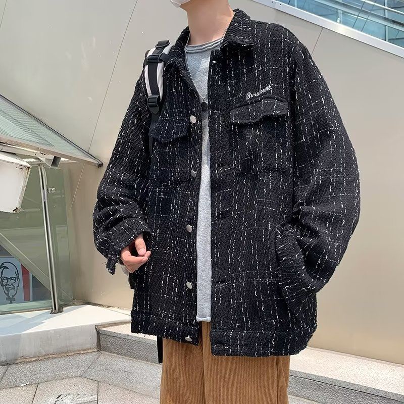 Áo khoác nam áo khoác rộng thùng thình mùa xuân và mùa thu all-match top