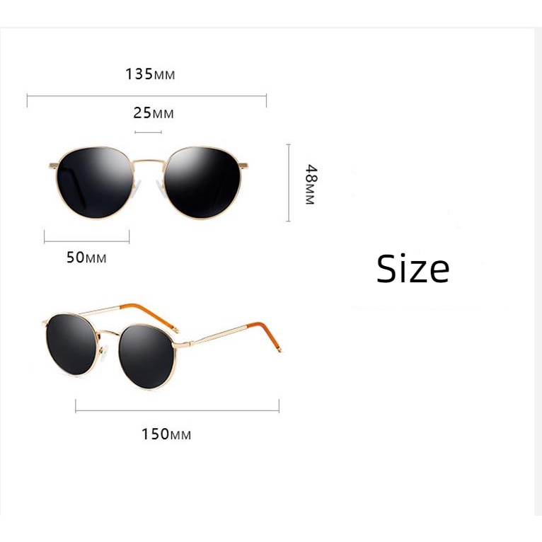 Kính râm thời trang cho nữ che nắng ngoài trời khung tròn uv kính râm hợp thời trang