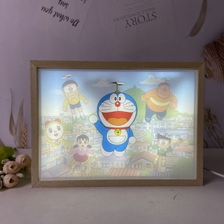 Doraemon lighting painting sáng tạo phòng ngủ ánh sáng anime đồ trang trí quà tặng cho bé gái quà tặng sinh nhật bạn gái