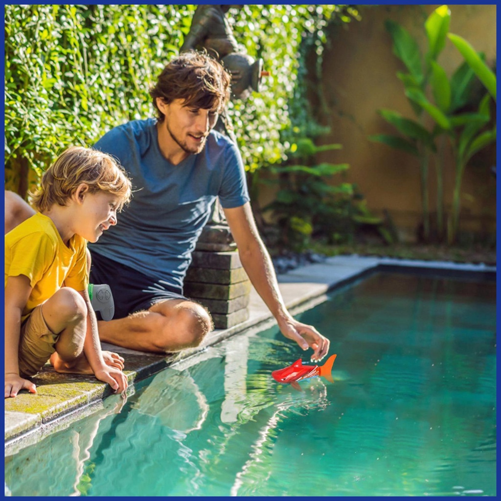 Đồ chơi cá mập mini rc thuyền cá mập đồ chơi điện không thấm nước và di động rc bơi cá mập đồ chơi trò chơi dưới nước cho trẻ em aiavn