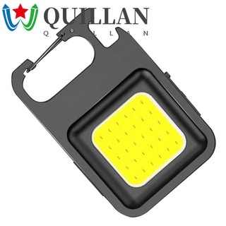 Quillan mini keychain light fishing camping pocket flash light with hook bottle opener for hiking light with hook led light
