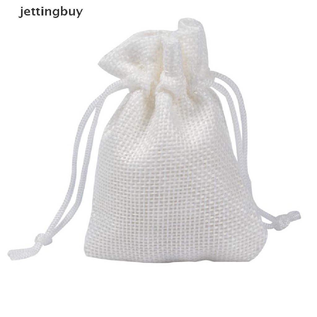 Set 10 túi dây rút JETTING QDD bằng vải bố đựng trang sức nhiều màu sắc