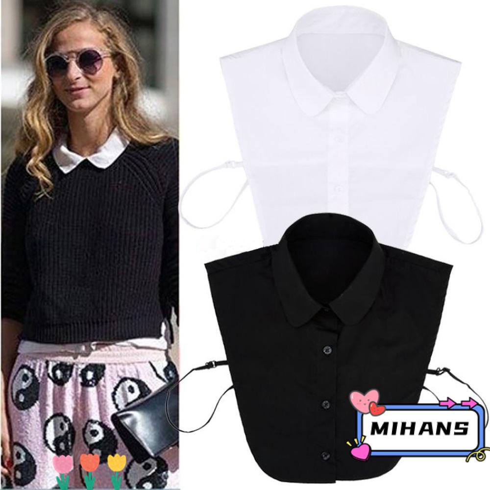 Cổ Áo Sơ Mi Giả Màu Trơn Phong Cách Vintage Thời Trang Cho Nữ