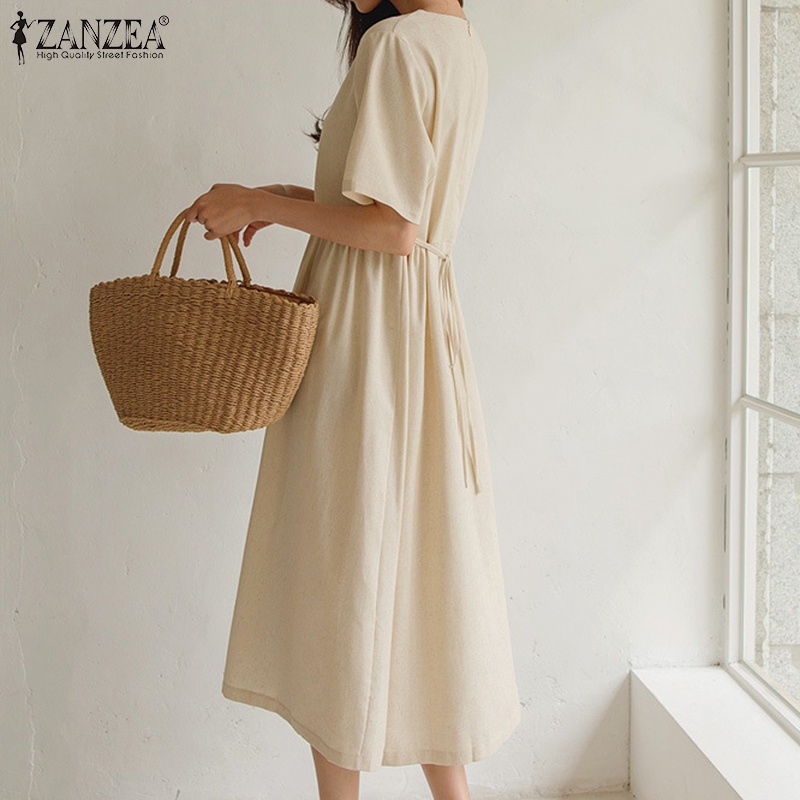 Đầm dài ZANZEA hai dây thêu hoa thời trang cho nữ