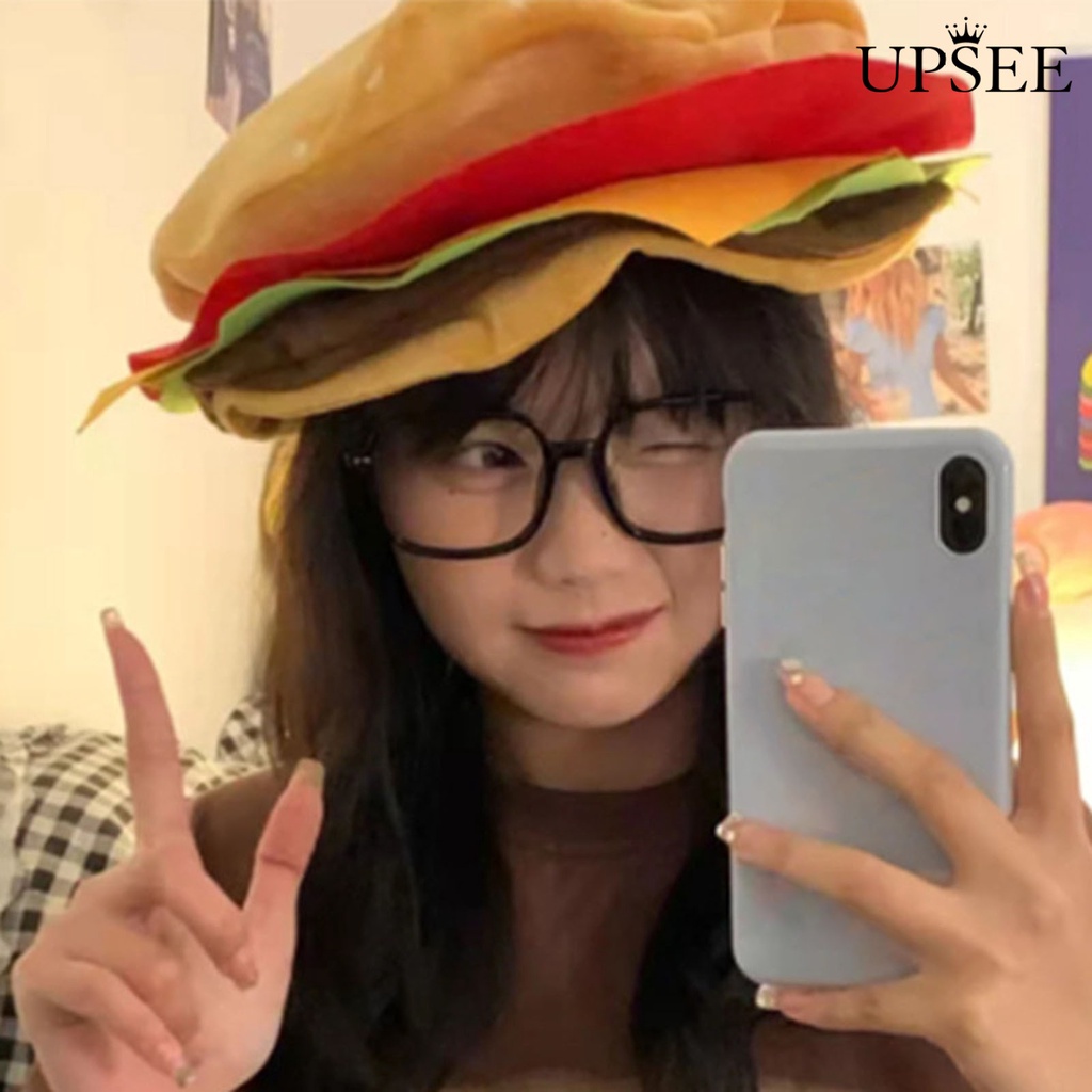 Mũ Hamburger Mềm Mại Co Giãn Hóa Trang Ngộ Nghĩnh Cho Nam Nữ