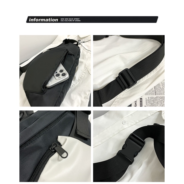 Túi Đeo Chéo Ngực Chống Thấm Nước Phong Cách Hàn Quốc Đơn Giản Dành Cho Nam Nữ