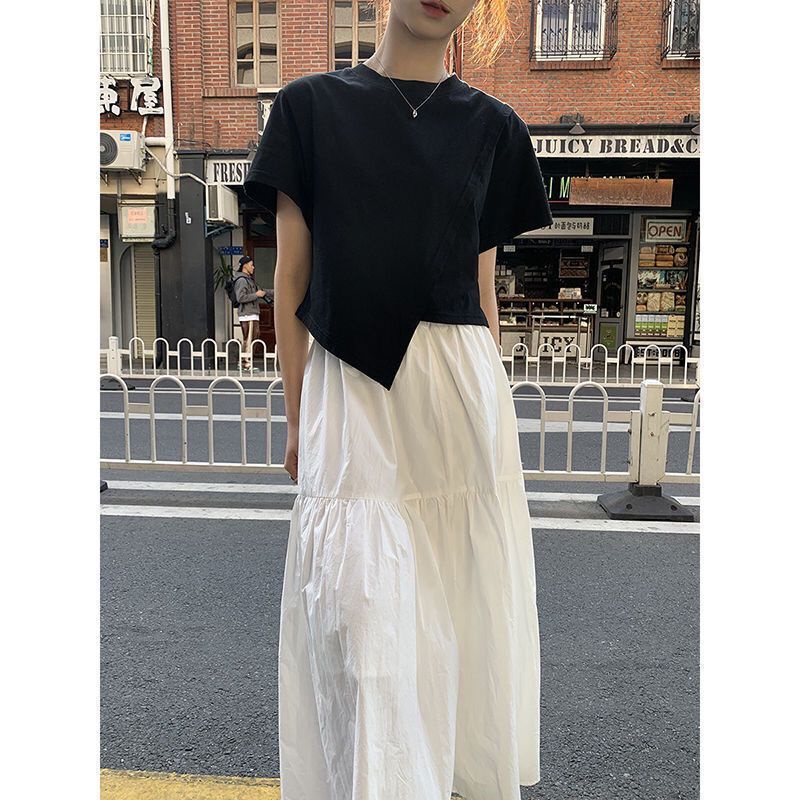 COZOK Áo Thun Tay Ngắn Màu Trơn Đa Năng Hợp Thời Trang