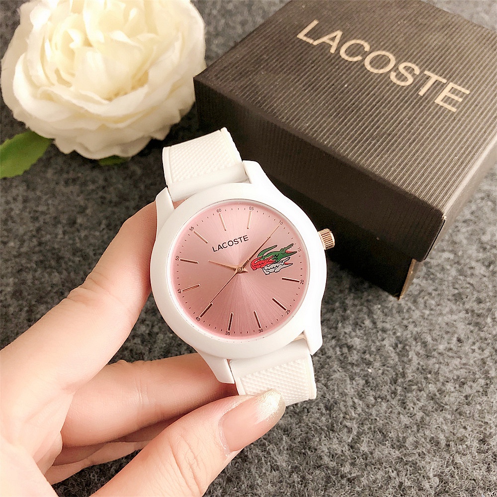 Đồng Hồ Đeo Tay lacoste Unisex Mặt Tròn Dây Cao Su Thời Trang
