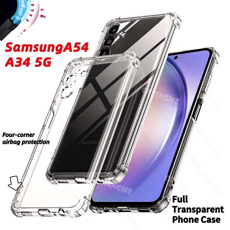 Ốp Điện Thoại Silicon Mềm Trong Suốt Chống Sốc Cho Samsung Galaxy A14 A24 4G A34 A54 5G A 14 24 34 5