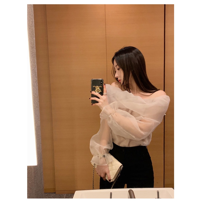 Sugemiusi Áo Sơ Mi Chiffon Organza Trễ Vai Thời Trang Xuân Hè Pháp Thiết Kế Sense Niche Cho Nữ