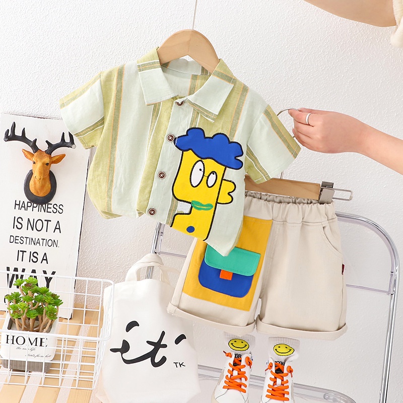 Bộ Quần Áo Cotton Mùa Hè Chất Lượng Cao Cho Bé Trai