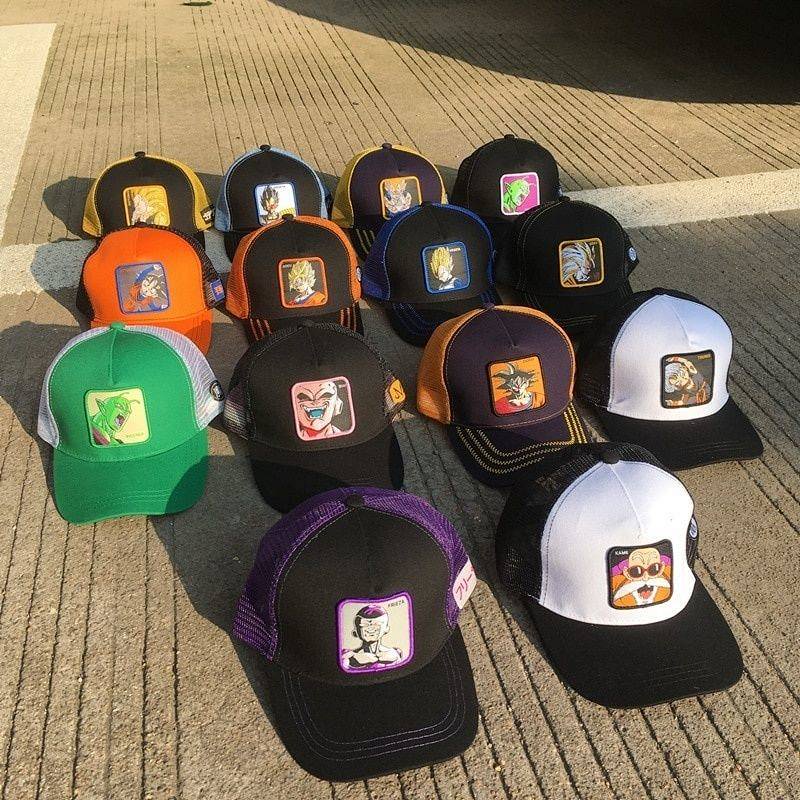 Spring and Summer Men's and Women's Mesh Cap Dragon Ball Hat Baseball Cap Outdoor Sun-Poof Peaked Cap Couple Sun Hat Korean Fashion 2m7T