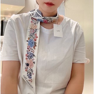 Khăn choàng cổ thắt nơ ruy băng lụa in họa tiết dior phong cách mới