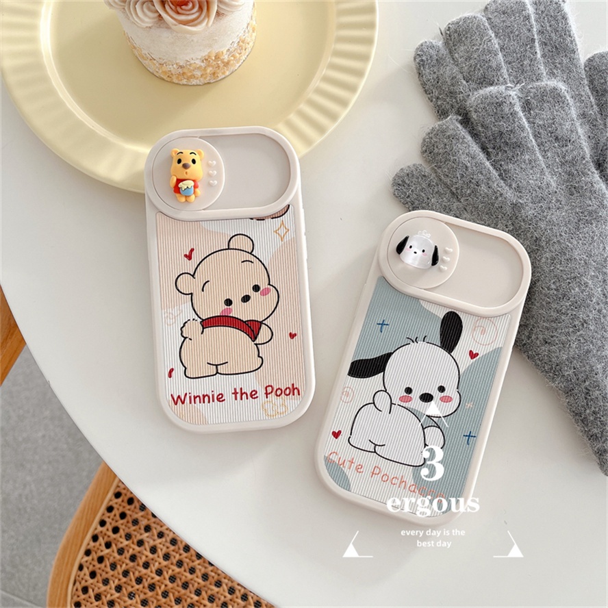 Ốp Điện Thoại TPU Mềm Hình Gấu Pooh 3D Dễ Thương Cho IPhone 14 13 12 11 Pro Max