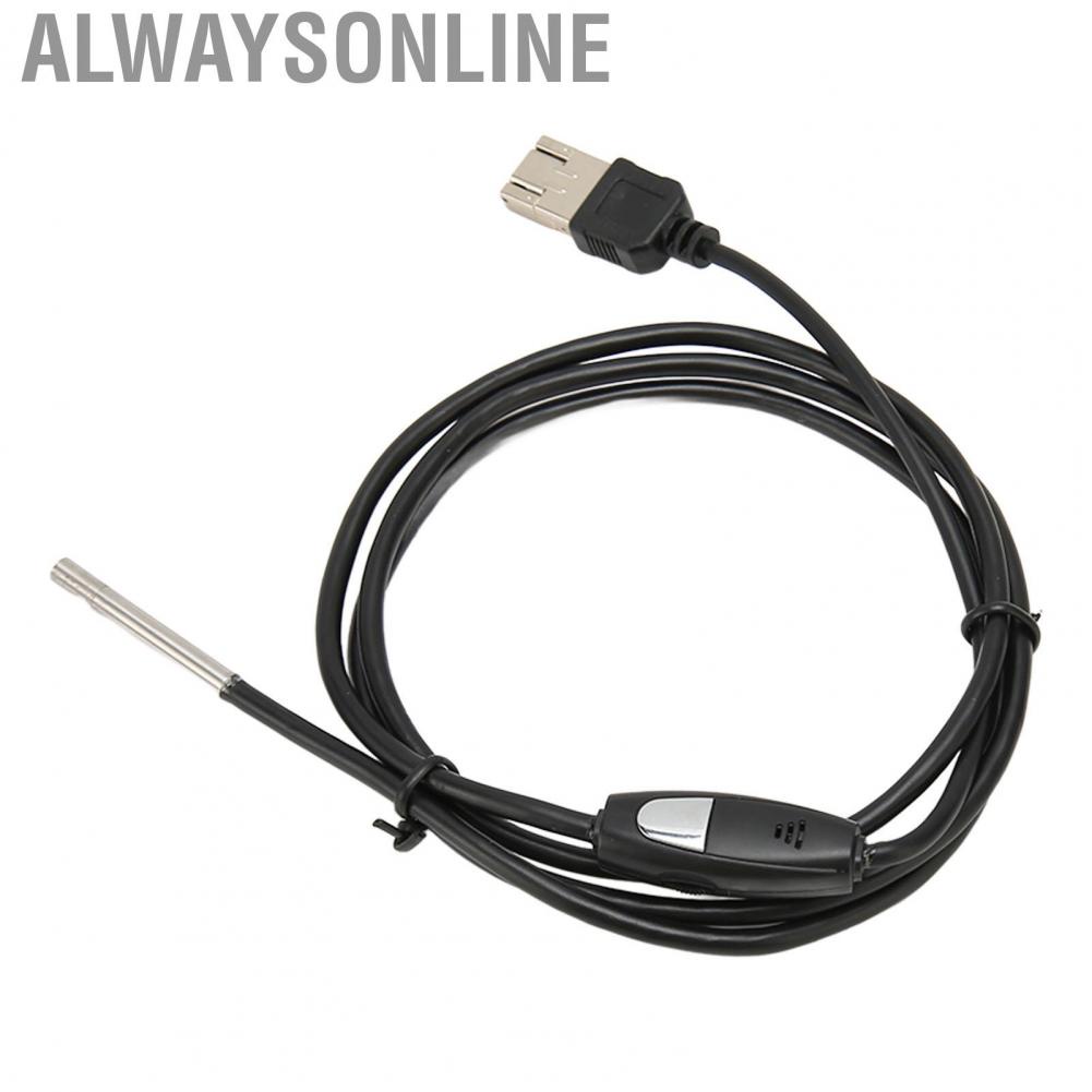 Alwaysonline USB Industrial Endoscope  1080P Portable Type C Inspection Borescope 3.3ft Semi Rigid Cable with 6 Dimmable LEDs for Auto Repair