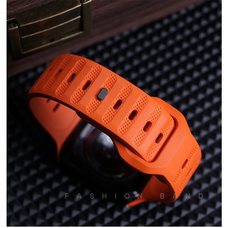Dây Đeo Cao Su Silicon Mềm 49mm 45mm 44mm 41mm Cho iWatch series 8 ultra 7 6 se 5
