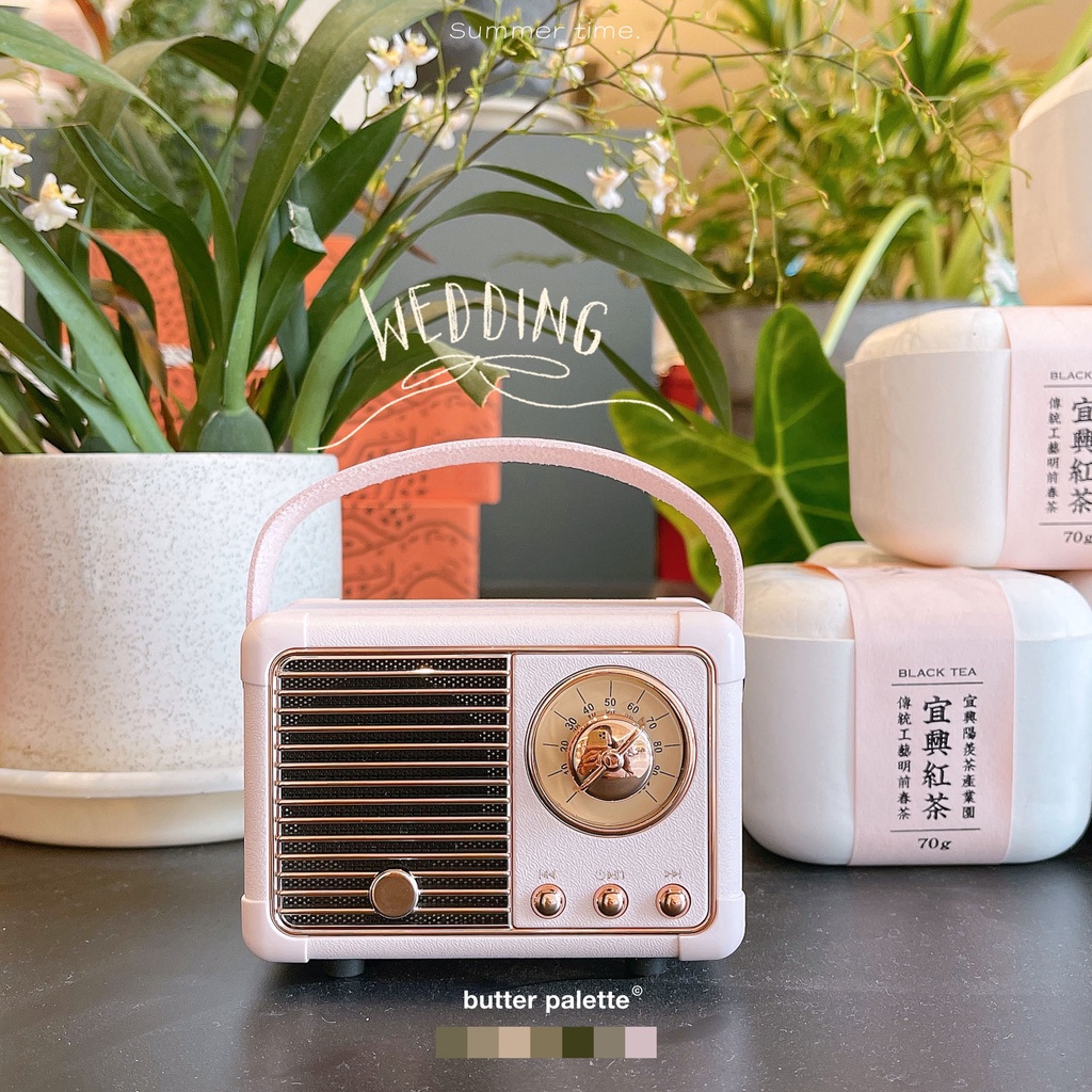 Decor phòng Đèn mini sang trọng màu hồng hình trái tim bé gái loa usb âm thanh bluetooth không dây mang theo món quà sin