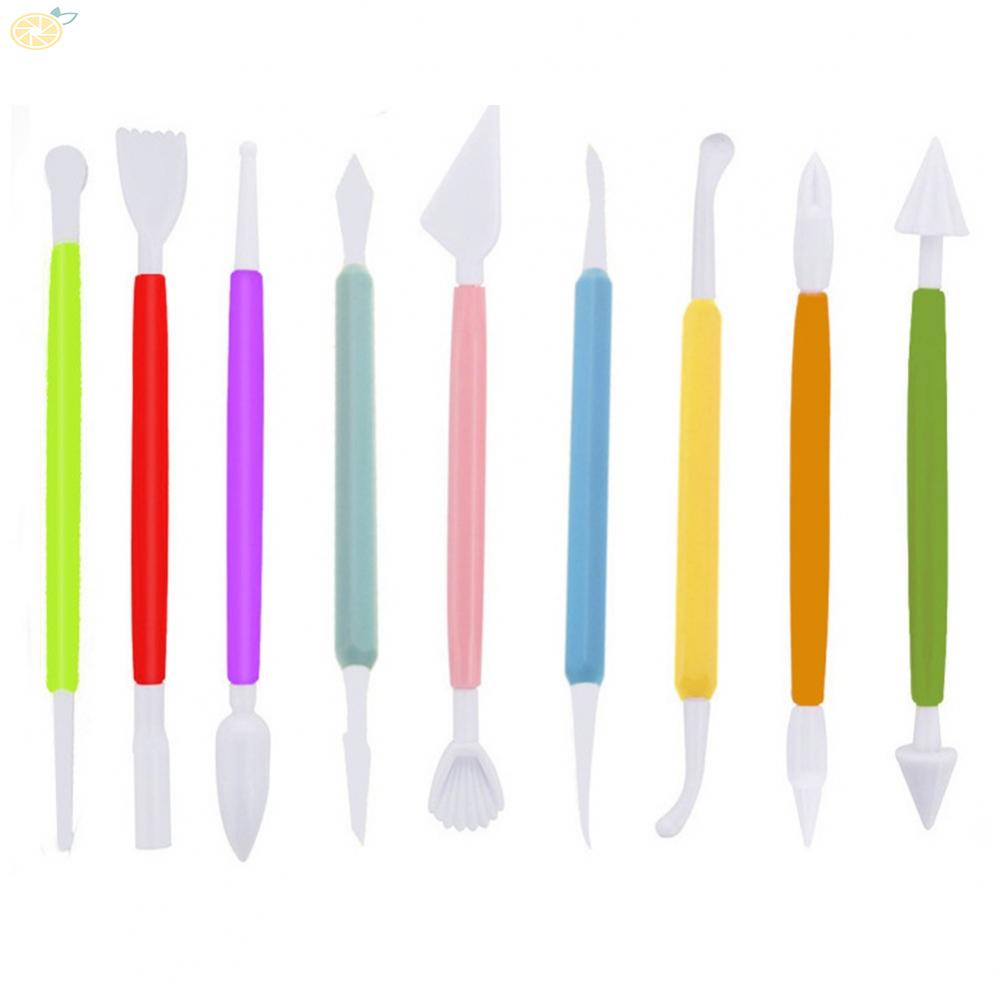 【VARSTR】Carving Tools Modelling Tools Pen Flower Plastic Reliable 9PCS Fondant