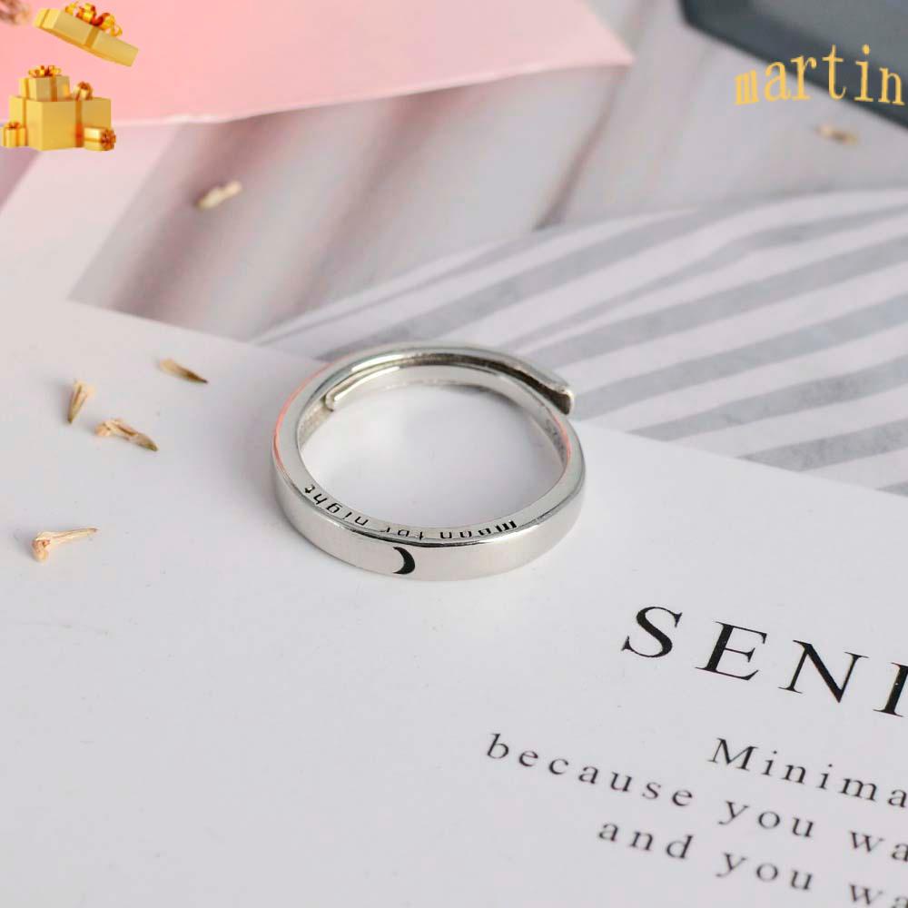 Set nhẫn đeo tay kiểu dáng đơn giản có thể điều chỉnh kích thước phong cách thời trang Hàn Quốc cho nam và nữ