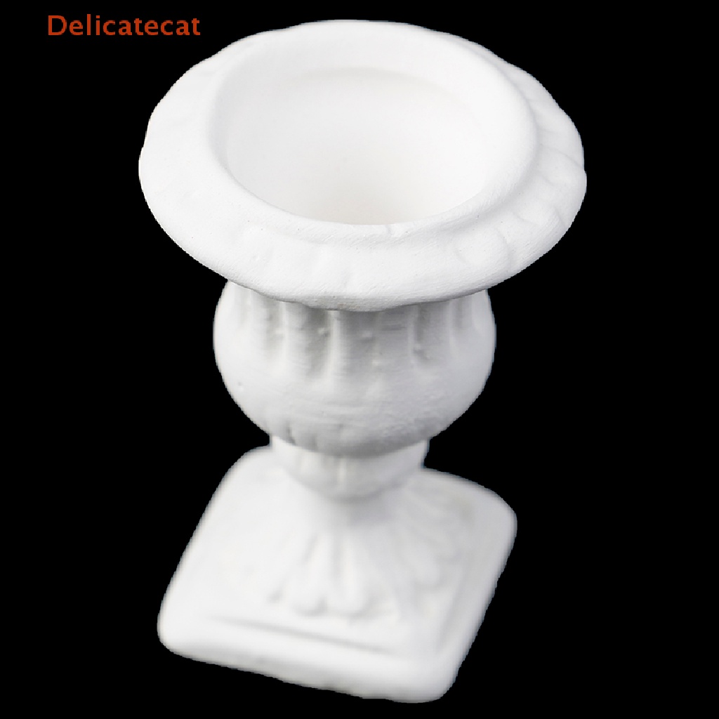 Bộ 2 Chậu Hoa Trắng Tỷ Lệ 1: 12 Dùng Trang Trí Nhà Búp Bê