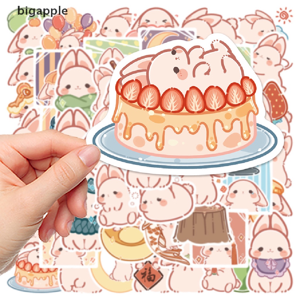 Set 50 Miếng Dán Hình Thỏ Dễ Thương Phong Cách Nhật Bản Dùng Để Trang Trí Đa Năng Tiện Dụng