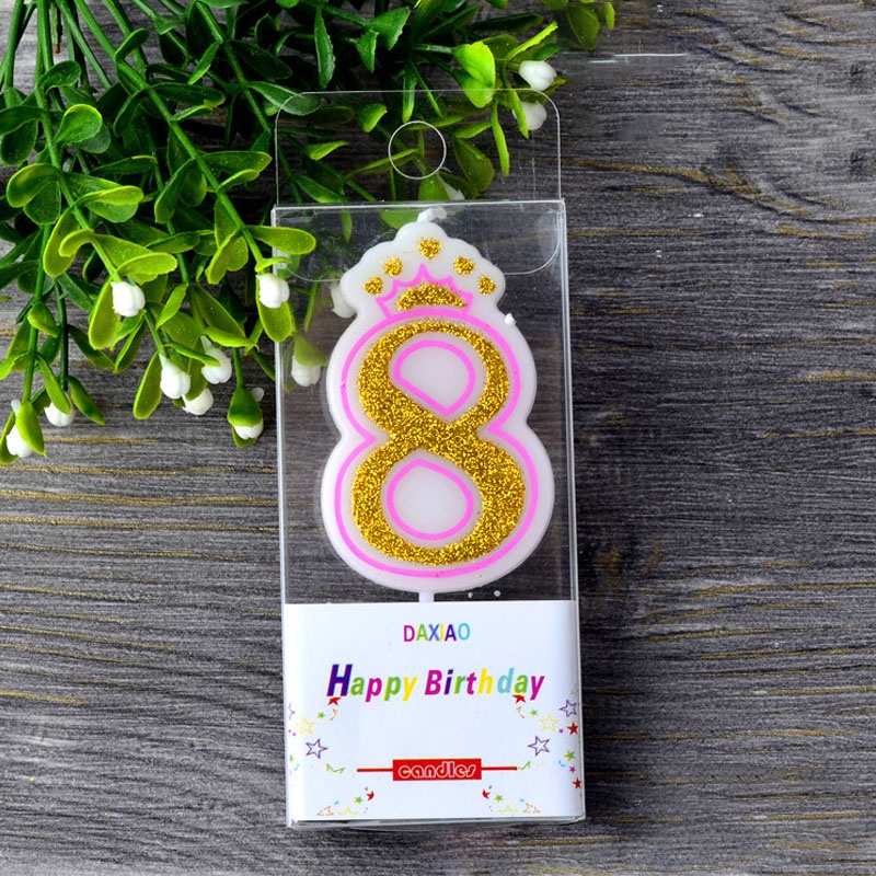 Nến Trang Trí Bánh Kem Sinh Nhật Hình Số 0-9 Vương Miện Không Khói