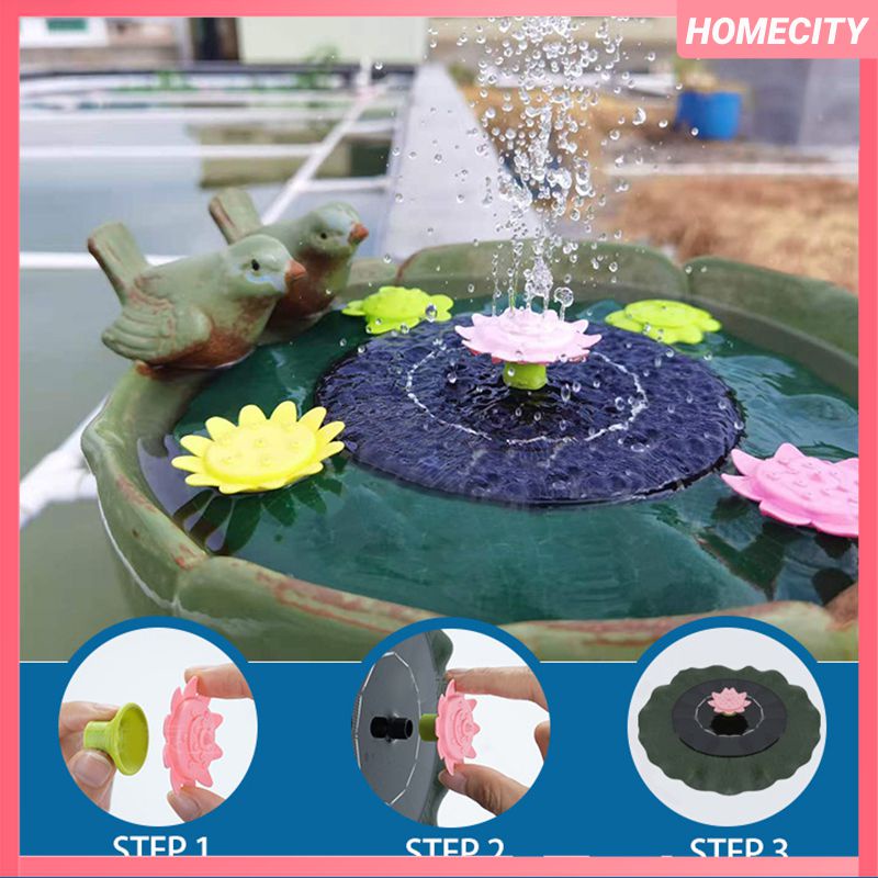 Đài Phun Nước Bồn Tắm Chim Nổi Chạy Bằng Năng Lượng Mặt Trời Đài Phun Nước Trang Trí Hình Lá Sen Hồ Bơi Ngoài Trời Hồ Bơi Sân Vườn