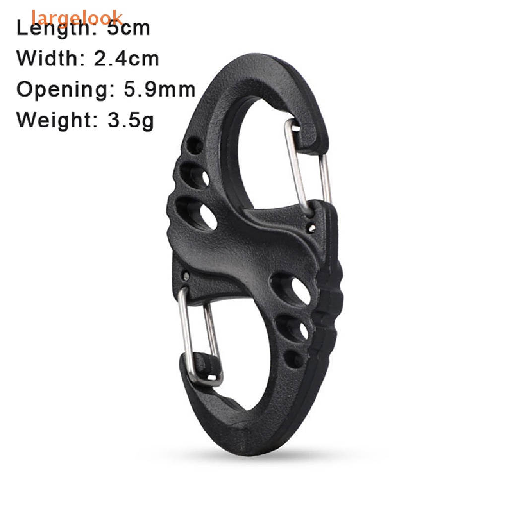 1 Túi Móc Khóa Carabiner Hình Chữ S Nhiều Màu Sắc Dùng Cho Cắm Trại Ngoài Trời