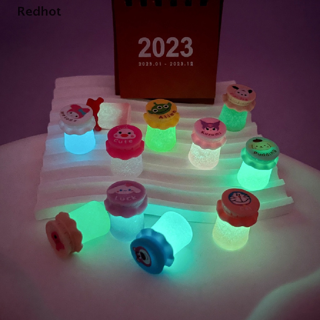 < Redhot > Bộ 2 Đồ trang trí Búp Bê Resin Mini Dạ Quang Trang Trí Bảng Điều Khiển Xe Hơi