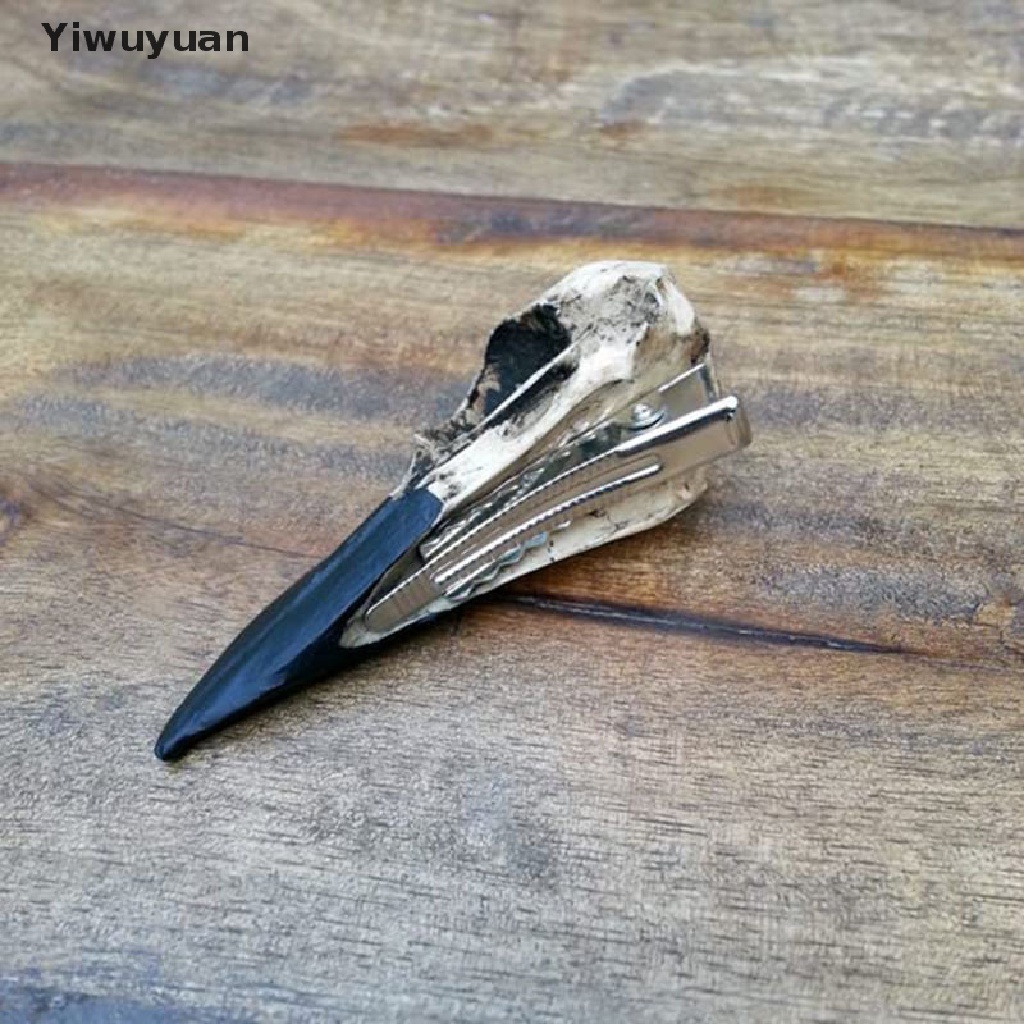 < Yiwuyuan > Goth Kẹp Tóc Giả Hình Đầu Quạ Thời Trang Kinh Dị Cho Nữ Giảm Giá