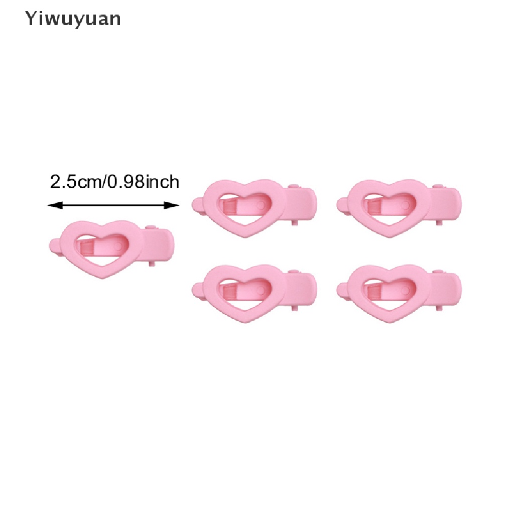 < Yiwuyuan > Set 5 Kẹp Tóc Càng Cua Hình Trái Tim Phong Cách Hawaii Hàn Quốc Cho Bé Gái