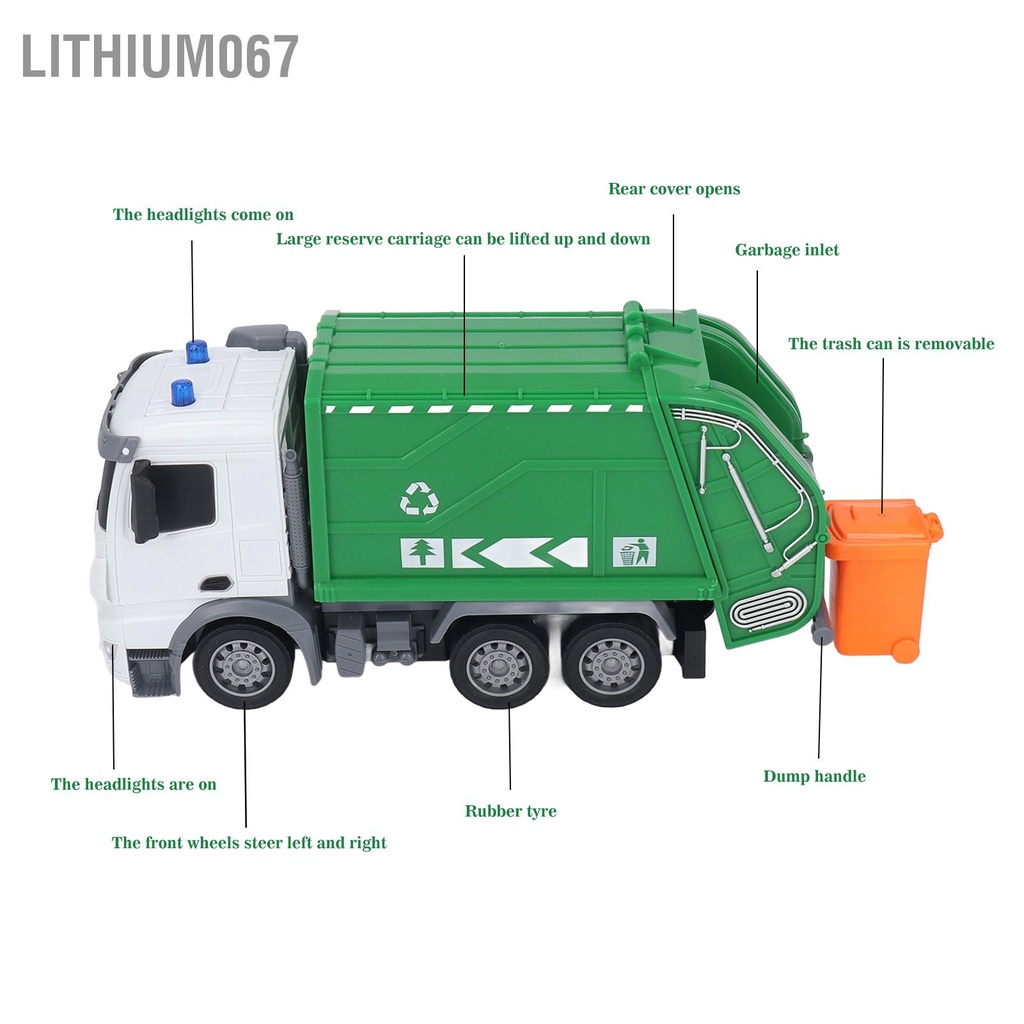 Lithium067 Giáo dục đồ chơi xe rác điện tử Xe tái chế có điều khiển từ xa cho bé trai gái