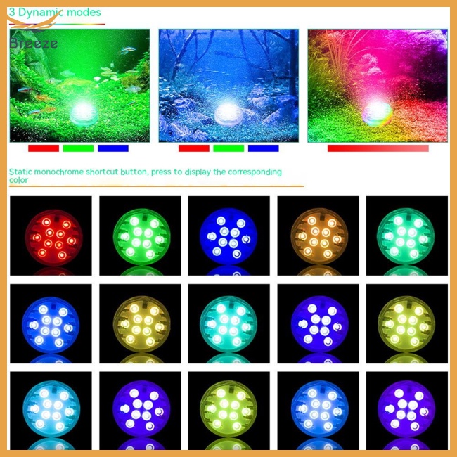 Đèn Led Chìm 5v Rgb Điều Khiển Từ Xa Nhiều Màu Sắc Dành Cho Bể Bơi