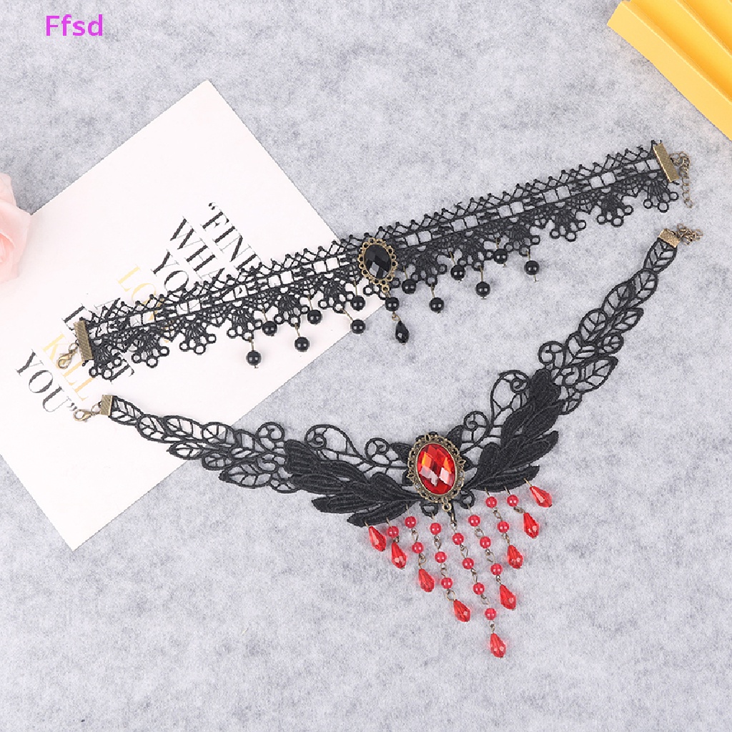 {Ffsd} Vòng Cổ Choker Ren Phong Cách Gothic Vintage Quyến Rũ Cho Nữ