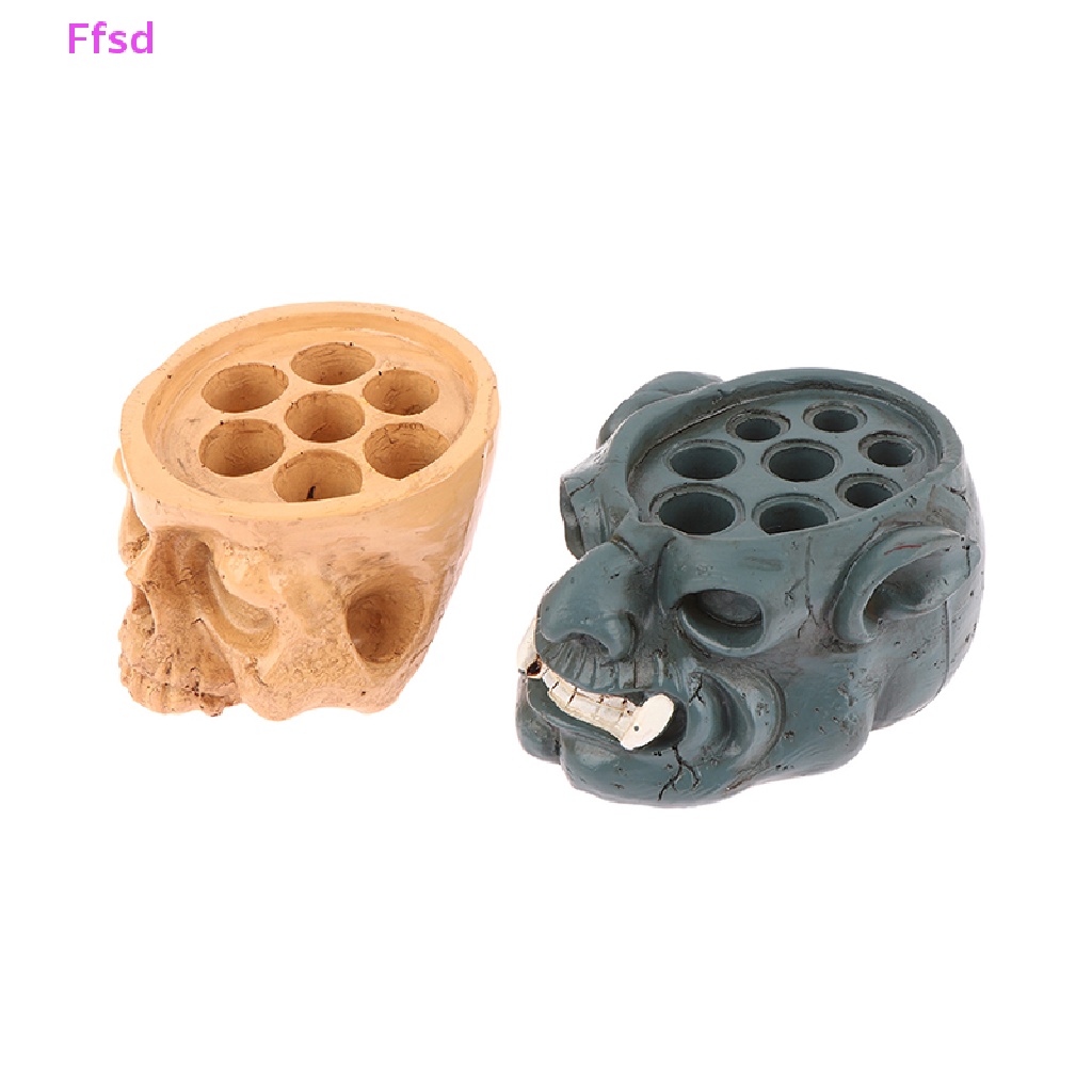 Giá Đỡ Cốc Mực Xăm 7 / 8 Lỗ Bằng Nhựa Cứng Hình Đầu Lâu Độc Đáo