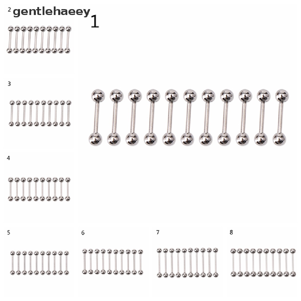 Set 10 Khuyên Rốn / Lưỡi / Rốn Bằng Thép Không Gỉ