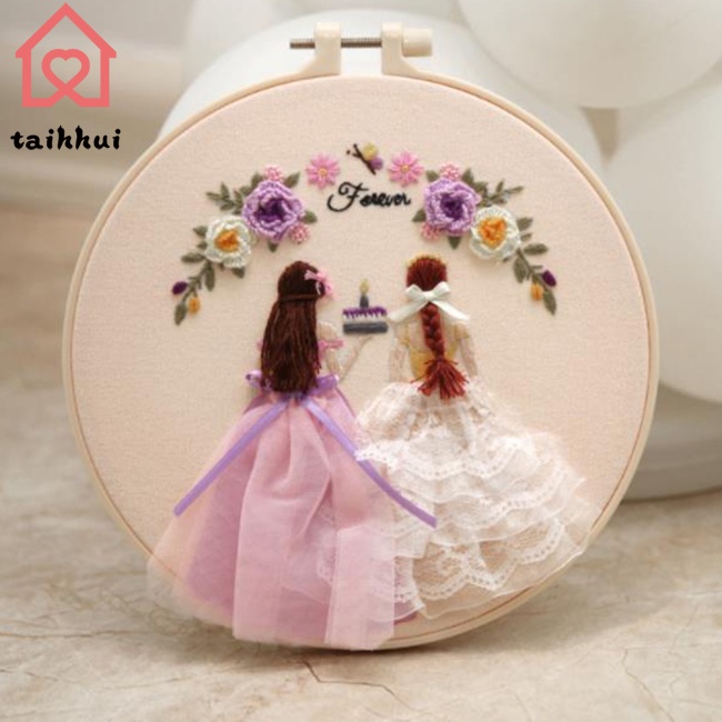 Bộ Tranh Thêu Chữ Thập Hình Cô Dâu Chú Rể Diy