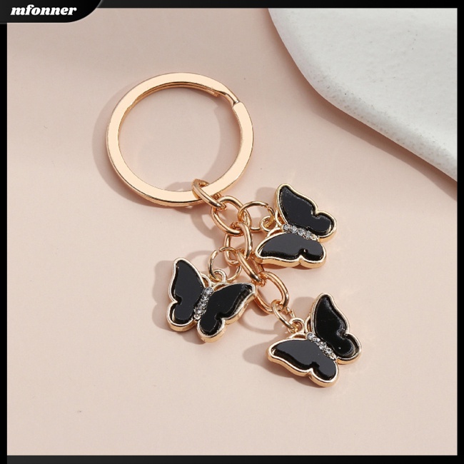 Móc Khóa Hình Bướm Đính Đá Nhiều Màu Sắc Dễ Thương