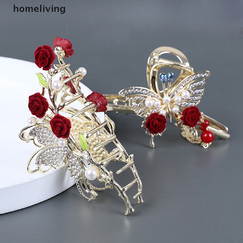 Kẹp Tóc Hình Hoa Hồng Đính Ngọc Trai Thời Trang Thanh Lịch Cho Nữ