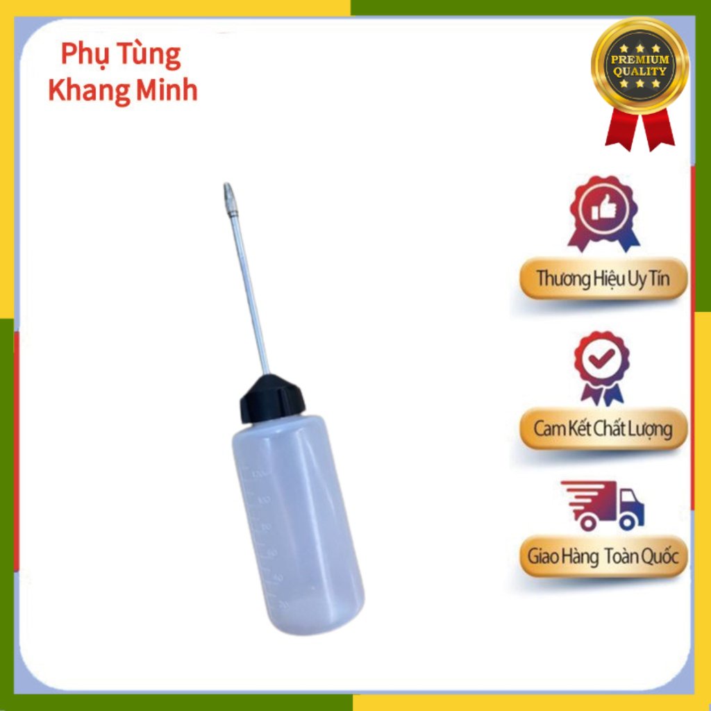 Vịt Dầu Vòi Nhôm 120ml Chất Lượng Cao Dễ Sử Dụng, Có khoá đầu bằng kim loại Phụ Tùng Khang Minh