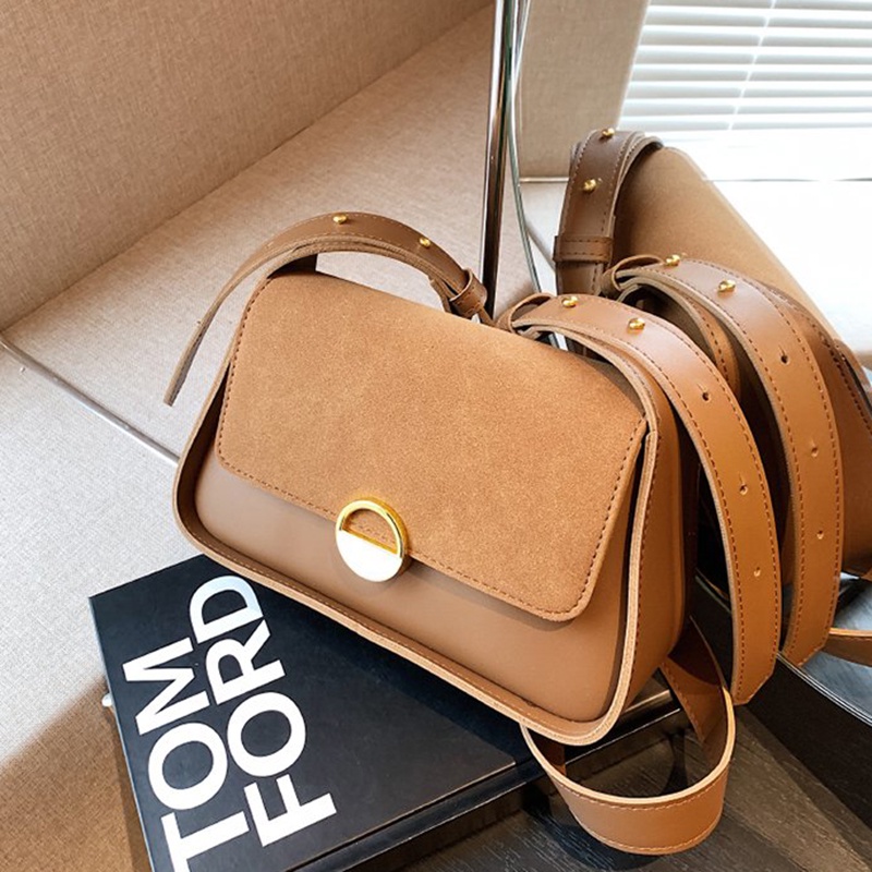 Ielgy Túi đeo dưới cánh tay Thời Trang Phương Tây Đơn Giản Màu Tương Phản Phong Cách niche Cho Nữ