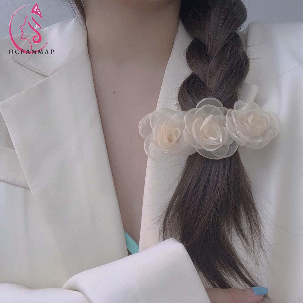 Kẹp tóc hình hoa trà đơn giản ngọt ngào phong cách Hàn Quốc cho nữ