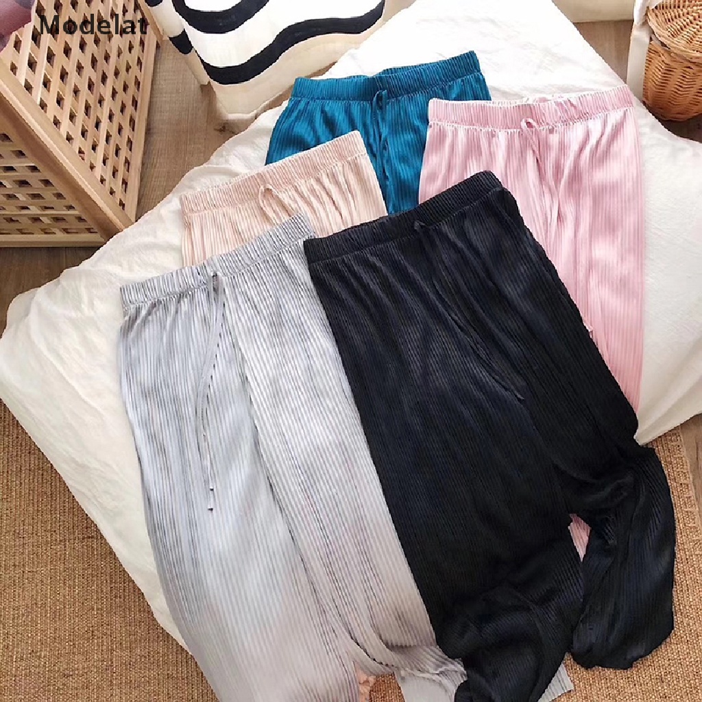 Mfc Quần Dài Ống Rộng Lưng Cao Co Giãn Màu Trơn Thời Trang