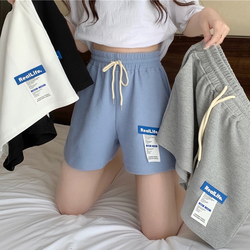 Quần short thể thao SUXI lưng cao màu trơn kiểu dáng đơn giản dễ phối đồ cho nữ