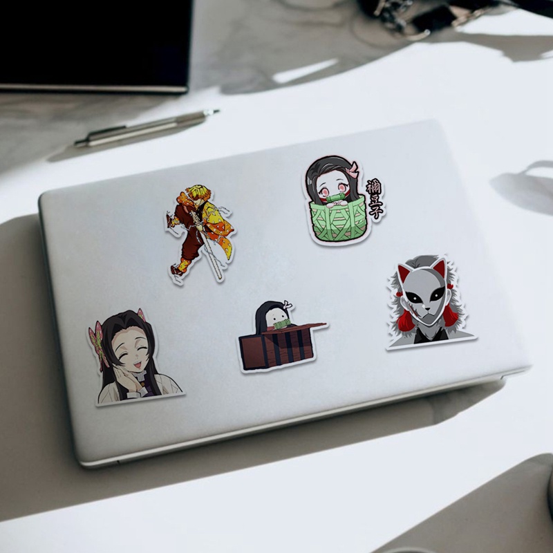 Bộ 50 Miếng Dán Chống Thấm Nước Hình Anime Demon Slayer Trang Trí Laptop / Điện Thoại / Ván Trượt / Guitar Margot3
