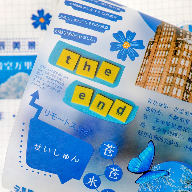 Mờ / Matte Cuộn Băng Keo PET Dán Trang Trí Sổ Tay diy