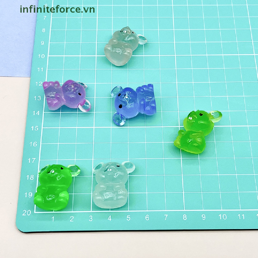 Set 2 Chú Chuột Mini Bằng Nhựa Phát Quang Dễ Thương Dùng Trang Trí